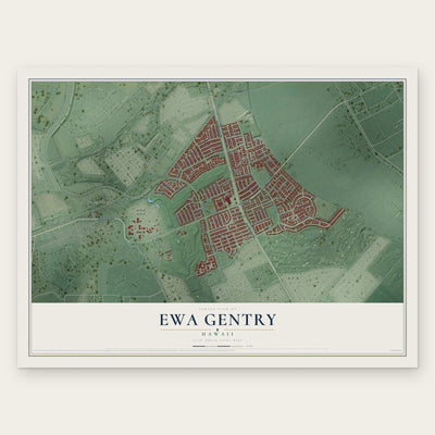 Ewa Gentry, Hawaii map print, the full design