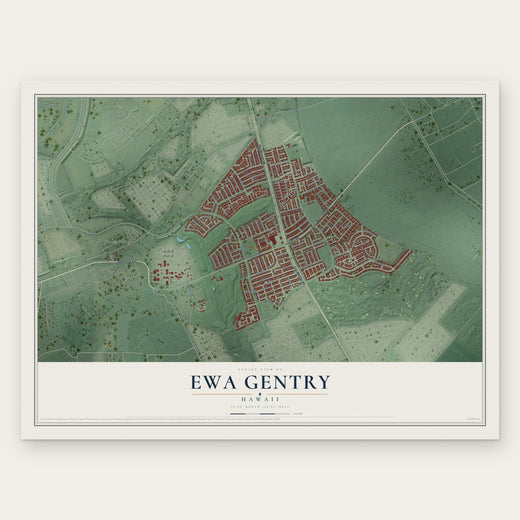 Ewa Gentry, Hawaii map print, the full design