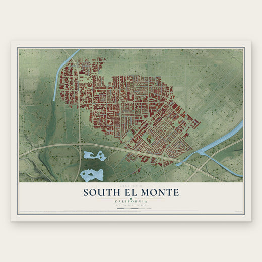 South El Monte, California map print, the full design
