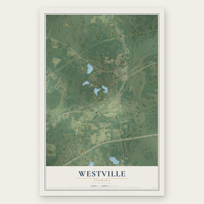 Westville, Florida map print, the full design