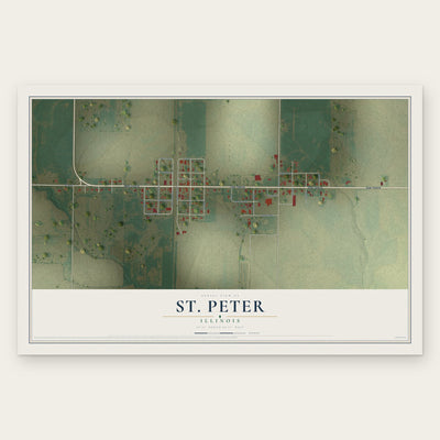 St. Peter, Illinois map print, the full design