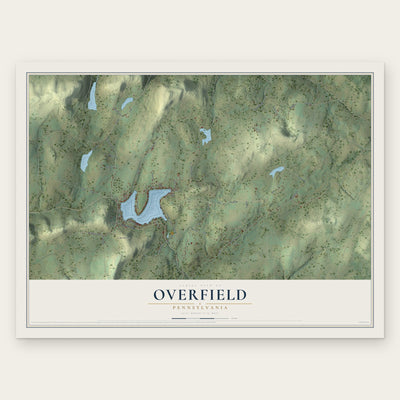 Overfield, Pennsylvania map print, the full design