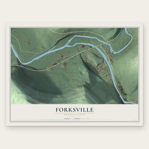Forksville, Pennsylvania map print, the full design