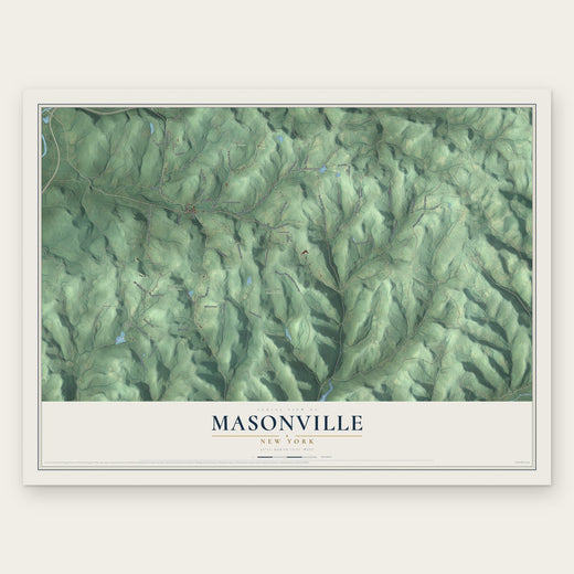 Masonville, New York map print, the full design