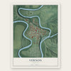 Vernon, Indiana map print, the full design