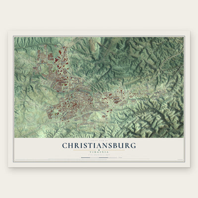 Christiansburg, Virginia map print, the full design