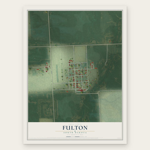 Fulton, South Dakota map print, the full design