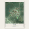 Elba, Nebraska map print, the full design