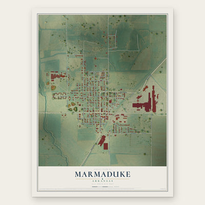 Marmaduke, Arkansas map print, the full design