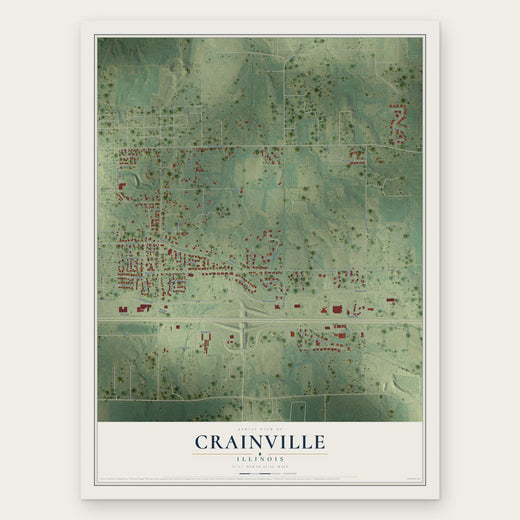 Crainville, Illinois map print, the full design