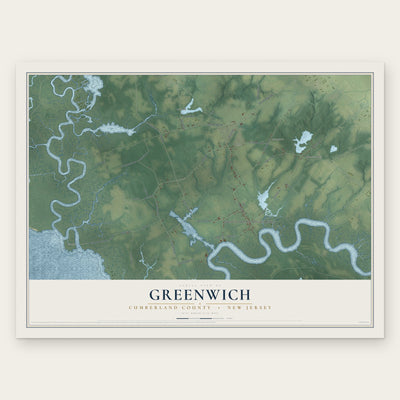 Greenwich, Cumberland County, New Jersey map print, the full design