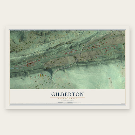 Gilberton, Pennsylvania map print, the full design