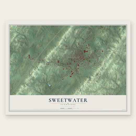 Sweetwater, Tennessee map print, the full design