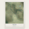 Grady, Arkansas map print, the full design