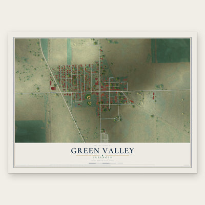 Green Valley, Illinois map print, the full design