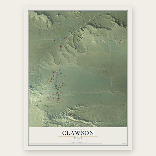 Clawson, Utah map print, the full design