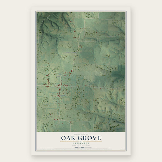 Oak Grove, Arkansas map print, the full design