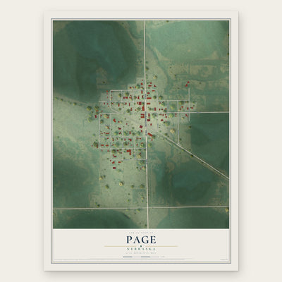 Page, Nebraska map print, the full design