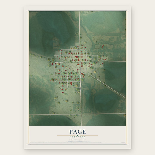 Page, Nebraska map print, the full design