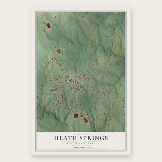 Heath Springs, South Carolina map print, the full design