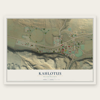Kahlotus, Washington map print, the full design