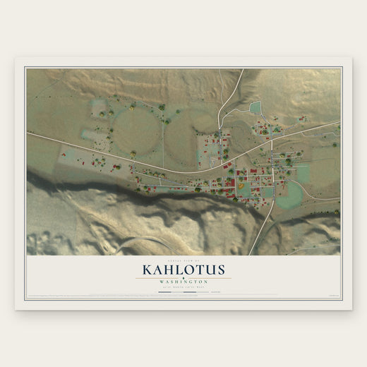 Kahlotus, Washington map print, the full design