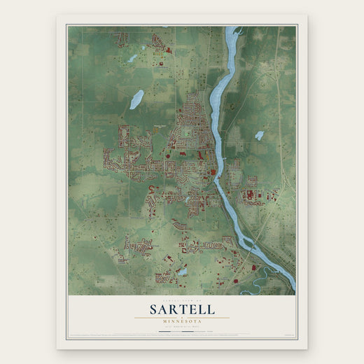 Sartell, Minnesota map print, the full design