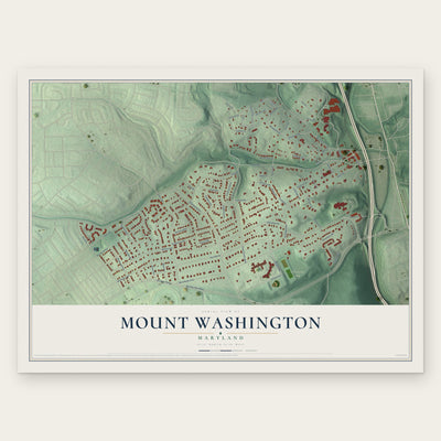 Mount Washington, Maryland map print, the full design