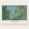 Pickensville, Alabama map print, the full design