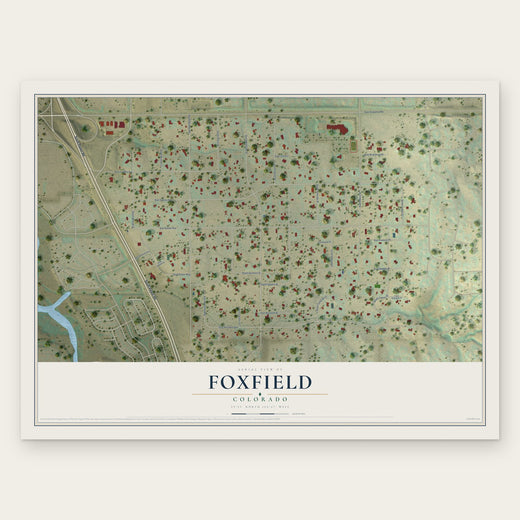 Foxfield, Colorado map print, the full design