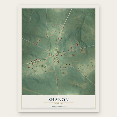 Sharon, Georgia map print, the full design