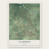 Claiborne, Louisiana map print, the full design