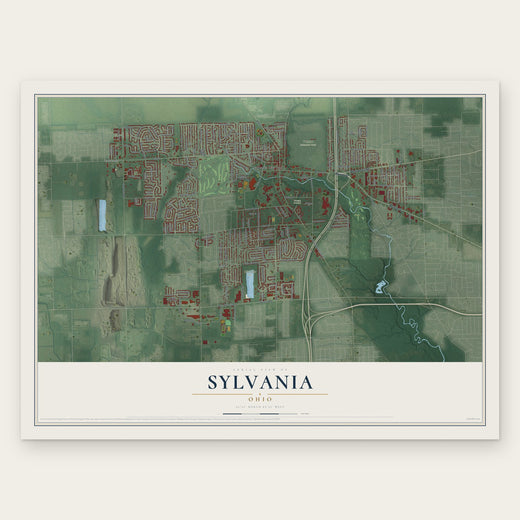 Sylvania, Ohio map print, the full design
