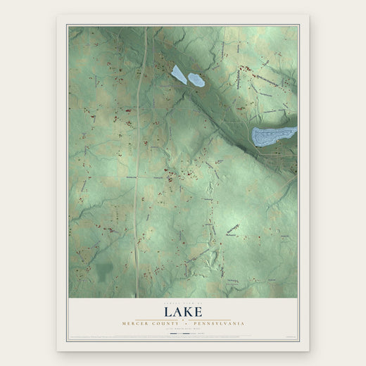 Lake, Mercer County, Pennsylvania map print, the full design