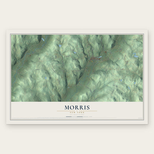 Morris, New York map print, the full design