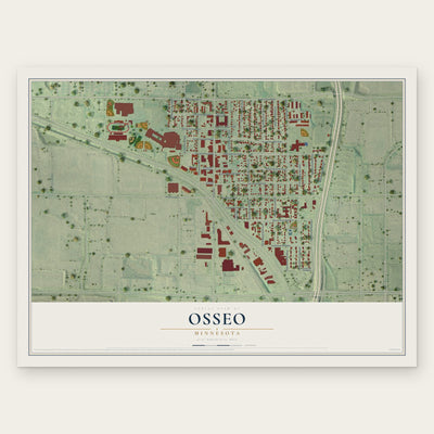 Osseo, Minnesota map print, the full design