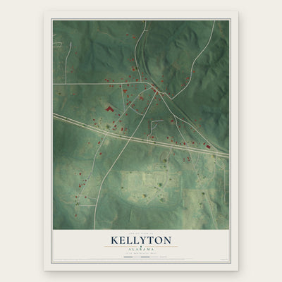 Kellyton, Alabama map print, the full design