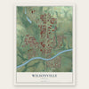 Wilsonville, Oregon map print, the full design