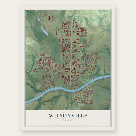 Wilsonville, Oregon map print, the full design