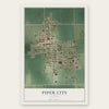 Piper City, Illinois map print, the full design