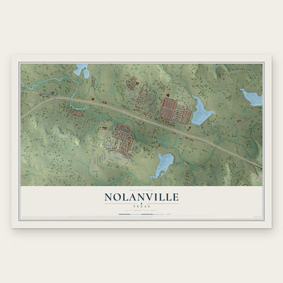Nolanville, Texas map print, the full design