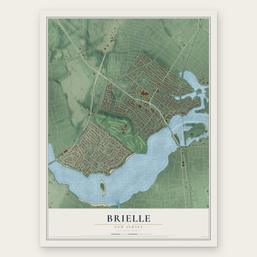 Brielle, New Jersey map print, the full design