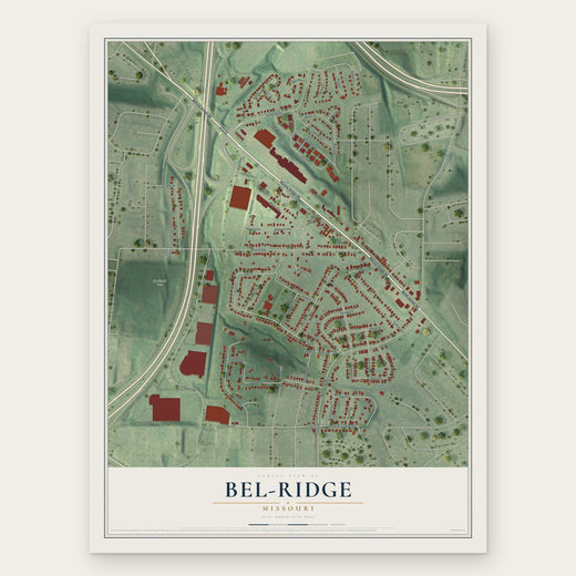 Bel-Ridge, Missouri map print, the full design