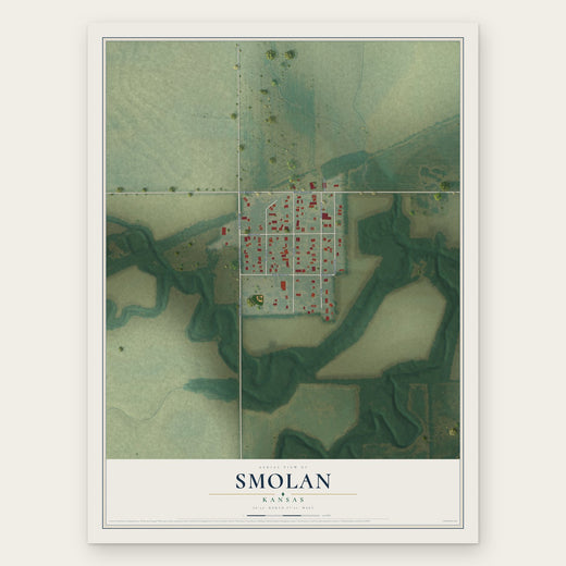 Smolan, Kansas map print, the full design