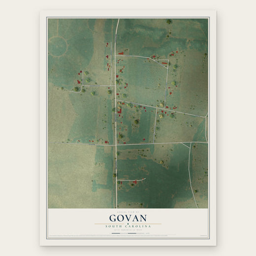 Govan, South Carolina map print, the full design