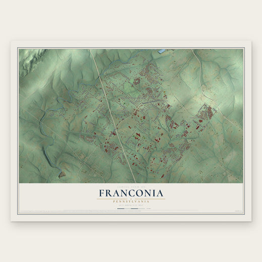 Franconia, Pennsylvania map print, the full design