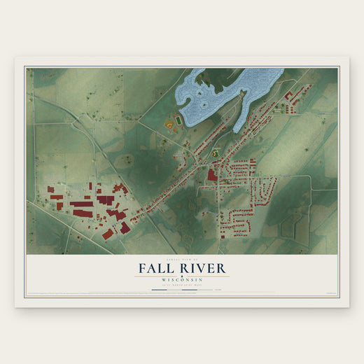 Fall River, Wisconsin map print, the full design