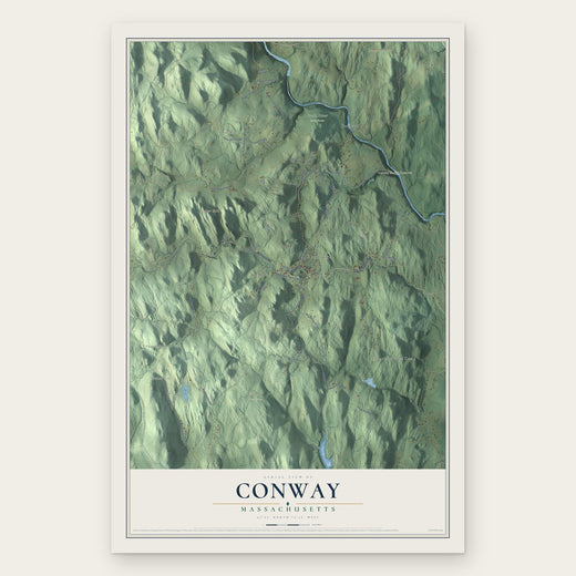Conway, Massachusetts map print, the full design