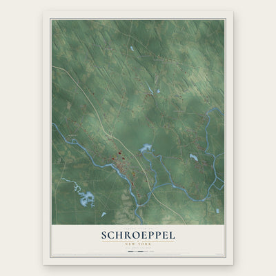 Schroeppel, New York map print, the full design