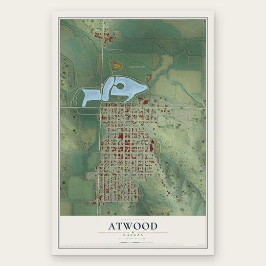 Atwood, Kansas map print, the full design